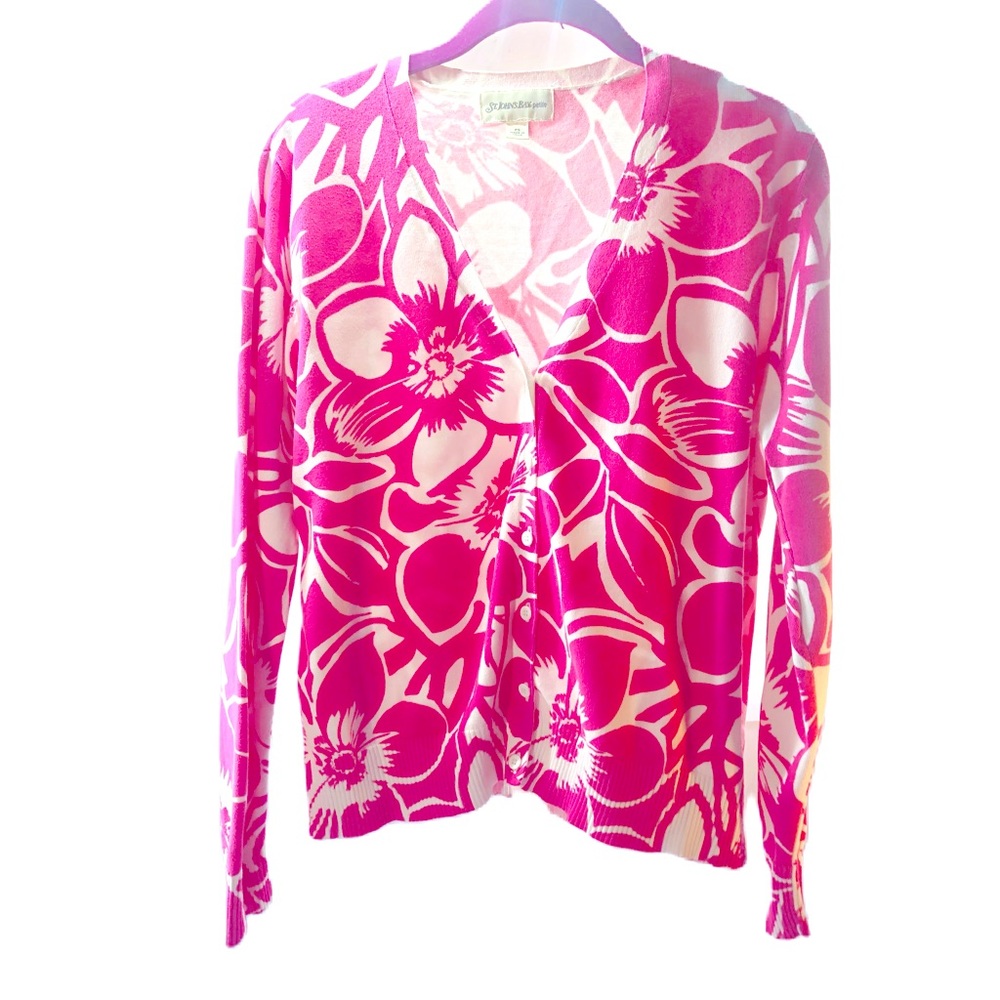 St. John's Bay 🅝🅦🅞🅣 Floral Pink Sweater Petite S